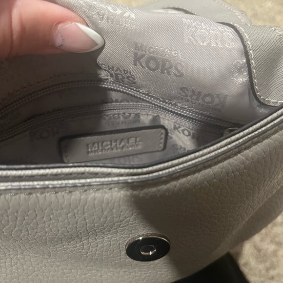 Michael Kors half dome grey leather crossbody purse. (Lightly used) - Picture 3 of 4